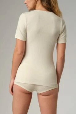 Feinripp T-Shirt Aus Fairtrade Biobaumwolle - Natur -Grundstoff Verkaufsladen 1152791 043 Comazo Earth T Shirt bio natur ungebleicht back 1280x1280