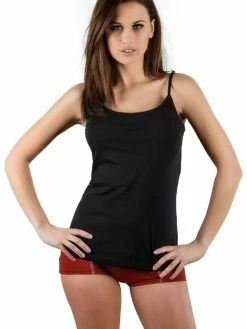 Spaghetti-Top Aus Bio-Baumwolle - Schwarz 7 Spaghetti-Top Aus Bio-Baumwolle - Schwarz -Grundstoff Verkaufsladen 1211 02 schwarzes spaghetti traegershirt biobaumwolle 1280x1280