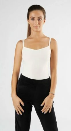 Spaghetti-Top Aus Bio-Baumwolle & Elastan - Naturweiss -Grundstoff Verkaufsladen 1216 022 Spaghetti Top Bio Baumwolle fair nachhaltig online shop 1280x1280