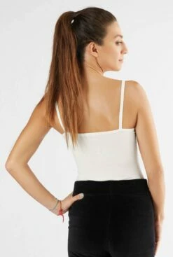 Spaghetti-Top Aus Bio-Baumwolle & Elastan - Naturweiss -Grundstoff Verkaufsladen 1216 022 umweltbewusstes Top Spaghettitraeger oekofair nachhaltig 1280x1280