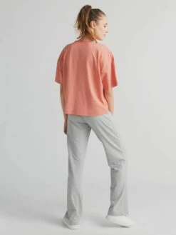 Slub Jersey Shirt Aus Bio-Baumwolle - Lachs -Grundstoff Verkaufsladen 1220 053 2 hochwertiges T Shirt mit oversized Passform und ueberschnittenen Aermeln vegan 1280x1280