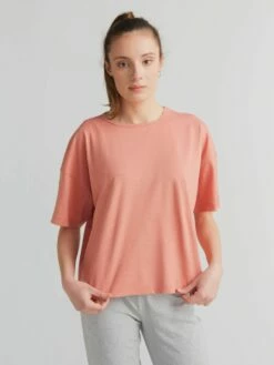 Slub Jersey Shirt Aus Bio-Baumwolle - Lachs