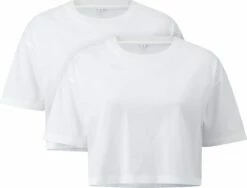 Cropped T-Shirt Aus Biobaumwolle - 2er-Pack - White