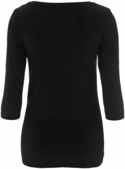 3/4 Sleeve Stretch T-Shirt Aus Biobaumwolle & Elastan - Doppelpack - Schwarz -Grundstoff Verkaufsladen 34 Sleeve Stretch T Shirt black back EP07 1280x1280