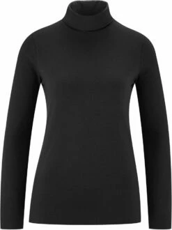 Rollkragen-Langarmshirt Aus Bio-Baumwolle - Black