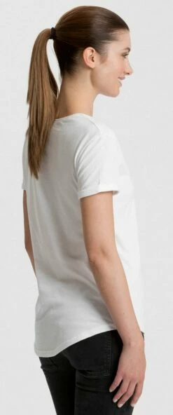 Neutral Roll Up Sleeve T-Shirt Aus Fairtrade Bio-Baumwolle - Weiss -Grundstoff Verkaufsladen 80012 White Neutral Kurzarm Shirt weiss Seitenansicht lockerer Schnitt Organic Cotton nachhaltig 1280x1280