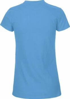 Neutral Fitted T-Shirt Aus Fairtrade Bio-Baumwolle - Dusty Indigo -Grundstoff Verkaufsladen 81001 Dusty Indigo Neutral Ladies Fit T Shirt back hell blau Fairtrade Bio Baumwolle 1280x1280