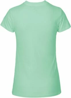 Neutral Fitted T-Shirt Aus Fairtrade Bio-Baumwolle - Dusty Mint -Grundstoff Verkaufsladen 81001 Dusty Mint Neutral Fairtade T Shirt hinten tailliert Damen Mode mint gruen nachhaltig 1280x1280