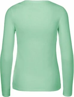 Neu eingetroffen -Grundstoff Verkaufsladen 81050 Dusty Mint Neutral Basic Longsleeve back Frauen Rundhals biologisch fair hergestellt 1280x1280