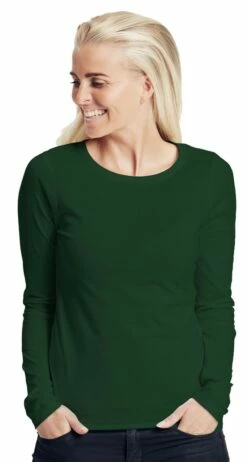 Neutral Longsleeve Aus Fairtrade Bio-Baumwolle - Bottle Green -Grundstoff Verkaufsladen BGRE Longsleeve Damen bottle green Biobaumwolle O81050 1280x1280