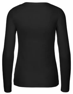 Neutral Longsleeve Aus Fairtrade Bio-Baumwolle - Schwarz -Grundstoff Verkaufsladen BLA back Da Langarm Shirt fair produziert Neutral 1280x1280