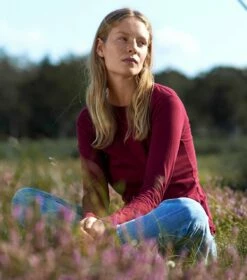 Neutral Longsleeve Aus Fairtrade Bio-Baumwolle - Bordeaux -Grundstoff Verkaufsladen BOR Longsleeve Damen weinrot Biobaumwolle O81050 1280x1280