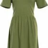 Kleid Aus Bio-Baumwolle Und Viskose - Olive 2 Kleid Aus Bio-Baumwolle Und Viskose - Olive -Grundstoff Verkaufsladen Bio Baumwoll Kleid Viskose 68529 650 1280x1280