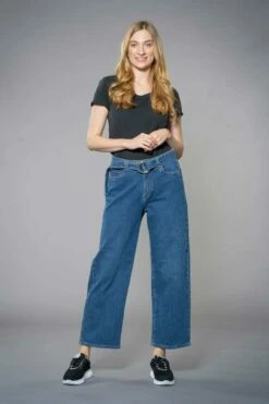 Flo:ra - Wide Leg Jeans Aus Bio-Baumwolle Und Hanf - Medium Blue -Grundstoff Verkaufsladen Bio Baumwolle Hanf Mix flora 026 1280x1280