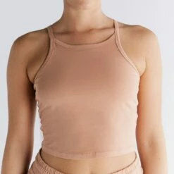 Crop Top Aus Bio-Baumwolle - Café Crema