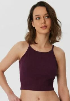 Ripp-Jersey Crop Top Aus Bio-Baumwolle - Aubergine -Grundstoff Verkaufsladen Crop Top Ripp Jersey 1515 028 1280x1280