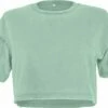 Cropped T-Shirt Aus Biobaumwolle - Stone Sage -Grundstoff Verkaufsladen Cropped Shirt hellgruen stone washed EP26 SSAG Bio Baumwolle 1280x1280