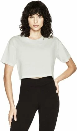 Cropped T-Shirt Aus Biobaumwolle - Stone White -Grundstoff Verkaufsladen Cropped T Shirt stone white EP26 1280x1280