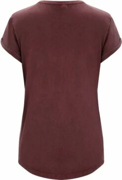Organic Rolled Sleeve T-Shirt - Stone Burgundy 7 Organic Rolled Sleeve T-Shirt - Stone Burgundy -Grundstoff Verkaufsladen Damen Bio Shirt hinten EP16 1280x1280