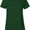 Neutral Roll Up Sleeve T-Shirt Aus Fairtrade Bio-Baumwolle - Bottle Green -Grundstoff Verkaufsladen Damen Shirt fairtrade dunkelgruen O80012 bgreen 1280x1280