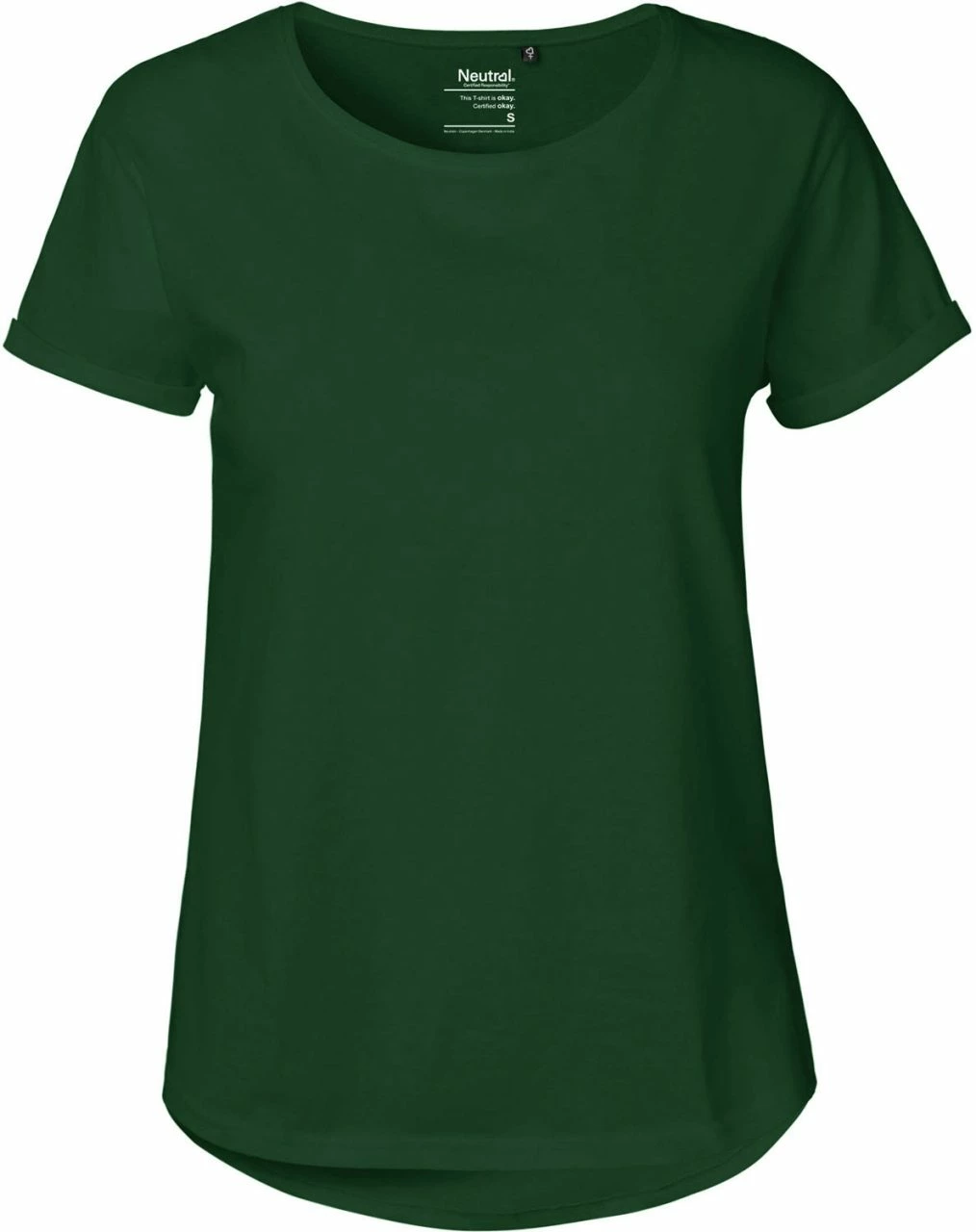 Neutral Roll Up Sleeve T-Shirt Aus Fairtrade Bio-Baumwolle - Bottle Green 3 Neutral Roll Up Sleeve T-Shirt Aus Fairtrade Bio-Baumwolle - Bottle Green