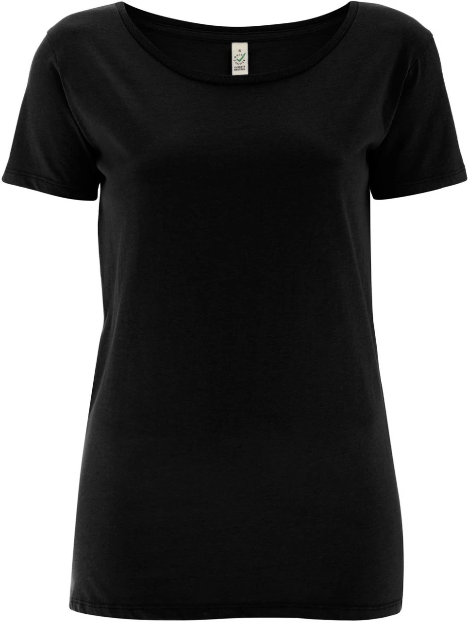 Open Neck T-Shirt Aus Biobaumwolle - Black 3 Open Neck T-Shirt Aus Biobaumwolle - Black