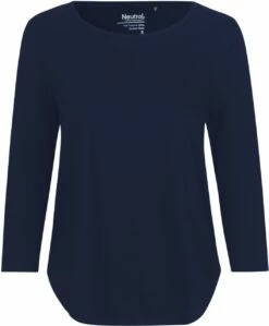 Neutral 3/4 Sleeve T-Shirt Aus Fairtrade Bio-Baumwolle - Navy