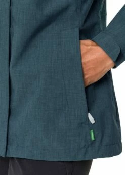 VAUDE Damen Jacke Rosemoor Jacket II - Dark Sea -Grundstoff Verkaufsladen Detail Seitentasche Reissverschluss 43066 179 1280x1280