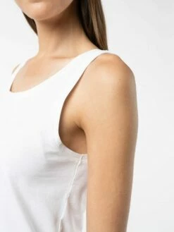 Mela Fairtrade Tanktop Vanita Aus Bio-Baumwolle - Weiß -Grundstoff Verkaufsladen Detail Traeger Top vegan Vanita wht 1280x1280