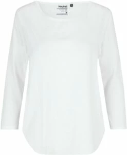 Neutral 3/4 Sleeve T-Shirt Aus Fairtrade Bio-Baumwolle - White