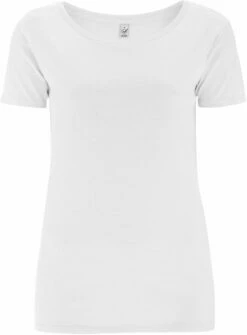 Open Neck T-Shirt Aus Biobaumwolle - White