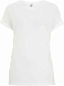 Organic Rolled-Up Sleeve T-Shirt - White