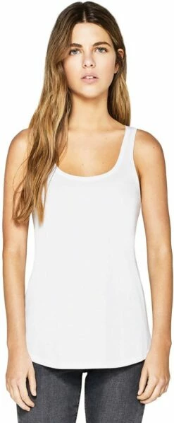 Organic Tank-Top - White -Grundstoff Verkaufsladen EP17A WH Earth Positive Top leichte A Linie Frauen Model front Fair Fashion 1280x1280