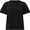 Short T-Shirt Aus Biobaumwolle - Black -Grundstoff Verkaufsladen EP25 BL Schwarzes Damen Shirt Biobaumwolle loose fit front 1280x1280 1