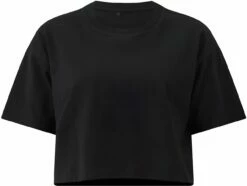Cropped T-Shirt Aus Biobaumwolle - 2er-Pack - Black -Grundstoff Verkaufsladen EP26 BL Cropped T Shirt Bio Baumwolle schwarz front 1280x1280 1