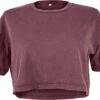 Cropped T-Shirt Aus Biobaumwolle - Stone Burgundy -Grundstoff Verkaufsladen EP26 SBU Cropped T Shirt Bio Baumwolle stone washed weinrot 1280x1280