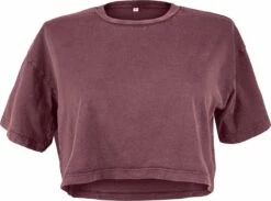 Cropped T-Shirt Aus Biobaumwolle - Stone Burgundy