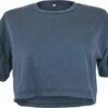Cropped T-Shirt Aus Biobaumwolle - Stone Denim 2 Cropped T-Shirt Aus Biobaumwolle - Stone Denim -Grundstoff Verkaufsladen EP26 SDE Cropped T Shirt Biobaumwolle stone washed denimblau 1280x1280