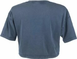 Cropped T-Shirt Aus Biobaumwolle - Stone Denim -Grundstoff Verkaufsladen EP26 SDE Kurzes Damen Shirt bio klimaneutrale Produktion back 1280x1280