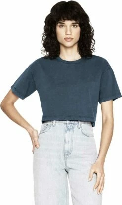 Cropped T-Shirt Aus Biobaumwolle - Stone Denim -Grundstoff Verkaufsladen EP26 SDE model 1280x1280