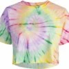 Cropped T-Shirt Aus Biobaumwolle - Tie Dye -Grundstoff Verkaufsladen EP26 TD Cropped T Shirt Biobaumwolle Batik oekologisch 1280x1280
