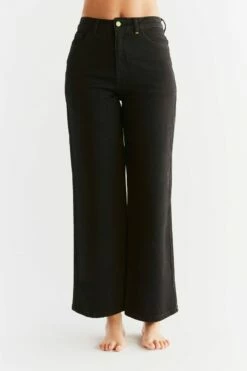 Wide Leg Jeans Aus Bio-Baumwolle - Coal Black