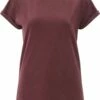 Organic Rolled Sleeve T-Shirt - Stone Burgundy -Grundstoff Verkaufsladen Fair Trade Bio T Shirt Dame 1280x1280