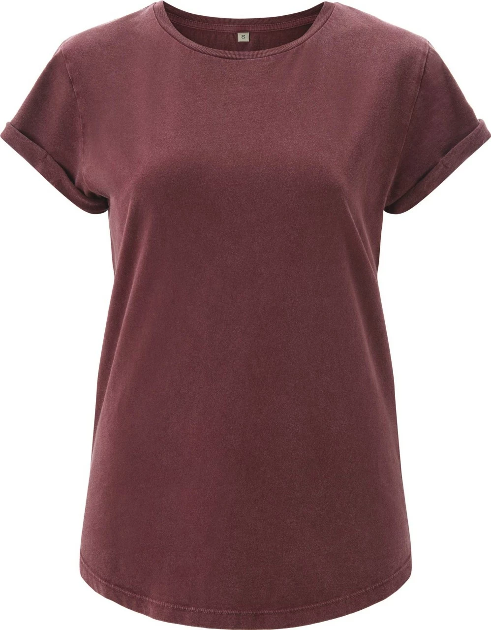 Organic Rolled Sleeve T-Shirt - Stone Burgundy 3 Organic Rolled Sleeve T-Shirt - Stone Burgundy