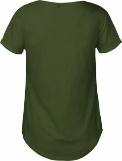 Neutral Roll Up Sleeve T-Shirt Aus Fairtrade Bio-Baumwolle - Military -Grundstoff Verkaufsladen Fairtrade T Shirt Neutral Damen roll up sleeve military Rueckansicht 1280x1280
