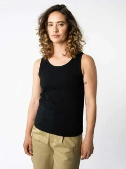 Mela Fairtrade Tanktop Vanita Aus Bio-Baumwolle - Schwarz -Grundstoff Verkaufsladen Fairtrade Traeger Top Vanita bla 1280x1280