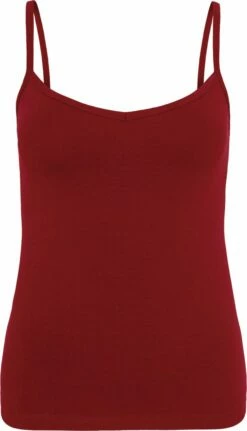 Spaghetti-Top Aus Bio-Baumwolle & Elastan - Rot
