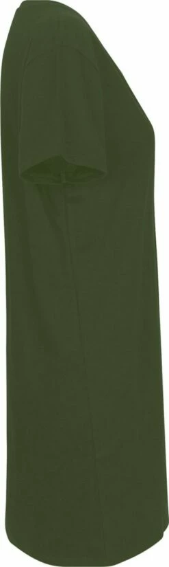 Neutral Jersey-Kleid Aus Fairtrade Bio-Baumwolle - Military -Grundstoff Verkaufsladen GNL81020 military 04 hochwertig verarbeitetes Kleid Seitenansicht mit Rundhalsausschnitt military fair Fashion von Neutral 1280x1280