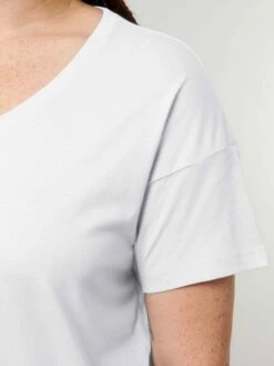 Weites T-Shirt Aus Bio-Baumwolle - White -Grundstoff Verkaufsladen GSTTW036 001 Shirt Details Rundhalsausschnitt Bio Baumwolle organic 1280x1280