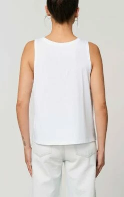 Kurzes Tank-Top Aus Bio-Baumwolle - White -Grundstoff Verkaufsladen GSTTW038 001 Shirt aermellos Top casual Model Rueckansicht fair trade vegan 1280x1280